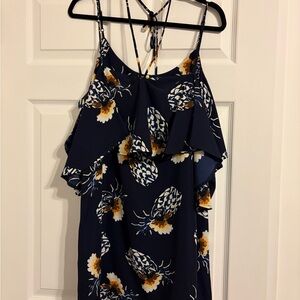 Lulu's Navy Floral Mini Dress